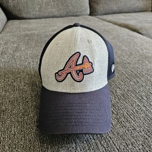 Atlanta Braves Unisex New Era Fitted Hat Blue&Grey